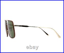 TOM FORD CLIFF-02 FT1015 32N Sunglasses Brown Gold Frame Green LIMITED EDITION