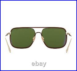 TOM FORD CLIFF-02 FT1015 32N Sunglasses Brown Gold Frame Green LIMITED EDITION