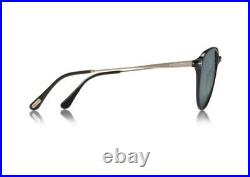 TOM FORD Carlo-02 FT058 TF 587 01V 58mm Black Gold Grey Blue Lens Sunglasses