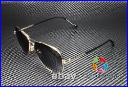 TOM FORD Clark FT0823 28D Rose Gold Smoke Polarized Metal 61mm Unisex Sunglasses