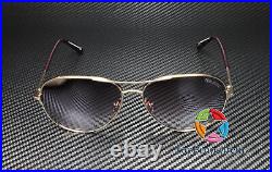 TOM FORD Clark FT0823 28U Rose Gold Bordeaux Mirror Metal 59mm Unisex Sunglasses