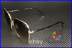 TOM FORD Claudia-02 FT0839 52F Dk Havana Grad Brown Metal 62 Women's Sunglasses