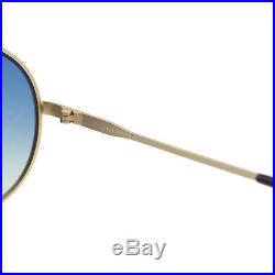 TOM FORD Cliff FT-0450 28P Men Gold & Blue Curved Aviator Pilot Sunglasses 61mm