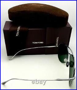 TOM FORD Cyrus FT 0747 16N Shiny Palladium Green Lens 62mm Men's Sunglasses