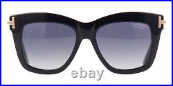 TOM FORD DASHA FT0822 01D Sunglasses Shiny Black Frame Gray Polarized Lens 52mm