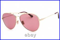 TOM FORD DASHEL-02 FT0996 32Y Sunglasses Gold Frame Violet Lenses 62mm