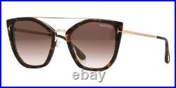 TOM FORD Dahlia-02 0648 52G Havana & Gold / Brown Mirror Sunglasses Sonnenbrille