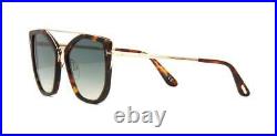 TOM FORD Dahlia-02 0648 56P Havana & Gold /Blue Gradient Sunglasses Sonnenbrille