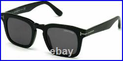 TOM FORD Dax FT0751-F-N 01A Shiny Black Square Men's 53 mm Sunglasses