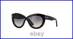 TOM FORD Diane-02 FT0577 01B Sunglasses Black Frame Grey Gradient Lenses 56mm
