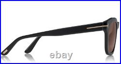 TOM FORD Eugenio FT0676 01E Sunglasses Shiny Black Frame Brown Lenses 52mm