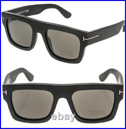 TOM FORD FAUSTO TF0711N 02A Matte Black Modern Bold Sunglasses Authentic 711