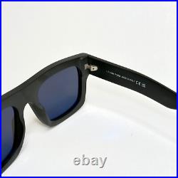 TOM FORD FAUSTO TF0711N 02A Matte Black Modern Bold Sunglasses Authentic 711
