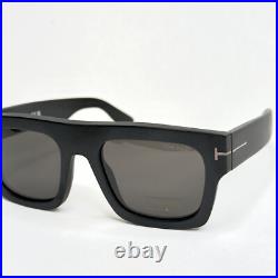 TOM FORD FAUSTO TF0711N 02A Matte Black Modern Bold Sunglasses Authentic 711
