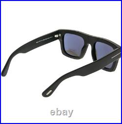TOM FORD FAUSTO TF0711N 02A Matte Black Modern Bold Sunglasses Authentic 711