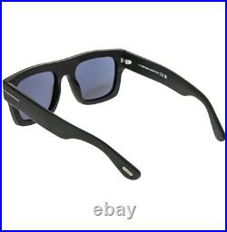 TOM FORD FAUSTO TF0711N 02A Matte Black Modern Bold Sunglasses Authentic 711