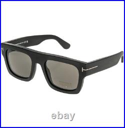 TOM FORD FAUSTO TF0711N 02A Matte Black Modern Bold Sunglasses Authentic 711