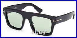TOM FORD FAUSTO TF711 01N BLACK WithPHOTOCHROMIC LIGHT GREEN LENS SUNGLASSES 53-20