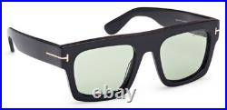 TOM FORD FAUSTO TF711 01N BLACK WithPHOTOCHROMIC LIGHT GREEN LENS SUNGLASSES 53-20