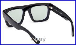 TOM FORD FAUSTO TF711 01N BLACK WithPHOTOCHROMIC LIGHT GREEN LENS SUNGLASSES 53-20