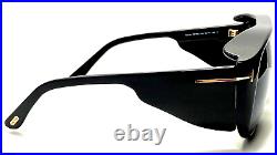 TOM FORD FENDER TF 799 01A Black Plastic Aviator Sunglasses Made in ITALY