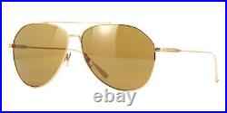 TOM FORD FT 0747 30E Sunglasses Shiny Gold Frame Brown Lenses 62mm