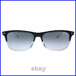 TOM FORD FT 0813 03C Sunglasses Black Crystal Frame Smoke Mirror Lenses 55mm