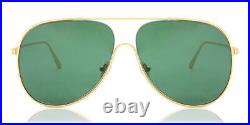 TOM FORD FT 0824 30N Sunglasses Gold Frame Green Lenses 62mm