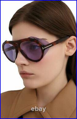 TOM FORD FT 0882 53Y Sunglasses Havana Frame Violet Lenses 60mm