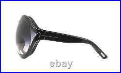 TOM FORD FT 0902 01B Sunglasses Black Frame Gradient Smoke Lenses 71mm
