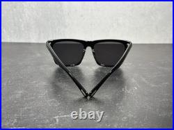 TOM FORD FT 0906 BUCKLEY-02 SUNGLASSES SHINY BLACK withGRAY LENS 01A! SHIPS TODAY