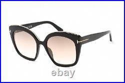 TOM FORD FT 0944 01G Sunglasses Shiny Black Frame Brown Mirror Lenses 55mm