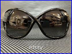 TOM FORD FT0009 01D Shiny Black Grey Polarized Oval 64 mm Women's Sunglasses