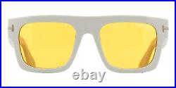 TOM FORD FT0711/S 25E Sunglasses Ivory Frame Light Brown Lenses 53mm