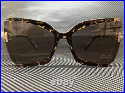 TOM FORD FT0766 56J Havana Cat Eye 63 mm Women's Sunglasses