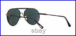 TOM FORD FT0773 01V Sunglasses Shiny Black Frame Blue Lenses 58 Mm