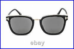 TOM FORD FT0804-K 01D Sunglasses Shiny Black Frame Smoke Polarized Lenses 56 mm