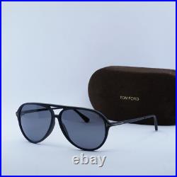 TOM FORD FT0909 02D Matte Black/Polarized Smoke 62-12-140 Sunglasses New Auth