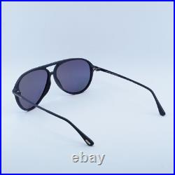 TOM FORD FT0909 02D Matte Black/Polarized Smoke 62-12-140 Sunglasses New Auth