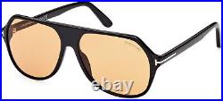 TOM FORD FT0934 01E Hayes Navigator Shiny Black Brown 59 mm Men's Sunglasses