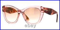 TOM FORD FT0940 72G Sunglasses Shiny Pink Frame Brown Mirror Lenses 56mm