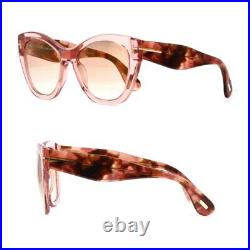 TOM FORD FT0940 72G Sunglasses Shiny Pink Frame Brown Mirror Lenses 56mm