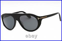 TOM FORD FT1001 01A Sunglasses Shiny Black Frame Smoke Lenses 57mm TOM FORD FT1001 01A Sunglasses Shiny Black Frame Smoke Lenses 57mm