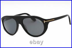 TOM FORD FT1001 01A Sunglasses Shiny Black Frame Smoke Lenses 57mm TOM FORD FT1001 01A Sunglasses Shiny Black Frame Smoke Lenses 57mm