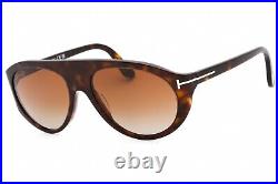 TOM FORD FT1001 52F Sunglasses Dark Havana Frame Gradient Brown Lenses 57mm