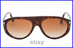 TOM FORD FT1001 52F Sunglasses Dark Havana Frame Gradient Brown Lenses 57mm