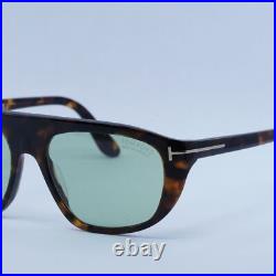 TOM FORD FT1002 52N Dark Havana/Green Photochromic 58-17-135 Sunglasses New A