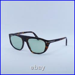 TOM FORD FT1002 52N Dark Havana/Green Photochromic 58-17-135 Sunglasses New A