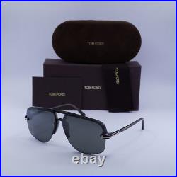 TOM FORD FT1003 51B Mastic/Gradient Smoke 63-11-145 Sunglasses New Authentic