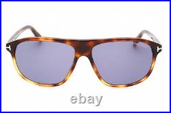 TOM FORD FT1027 56V Sunglasses Havana Frame Blue Lenses 60mm